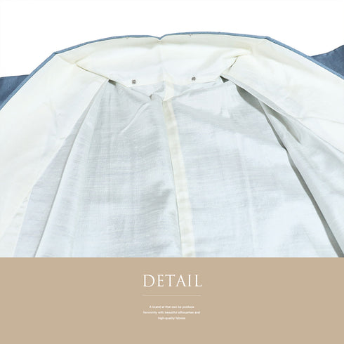 付下げ リサイクル 身丈156cm 裄65cm 袷 紬 流水柄 ゆったりサイズ ブルー Mサイズ お洒落 落款 しつけ糸 正絹 広衿 Sランク