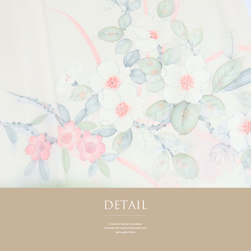 長襦袢 リサイクル 長襦袢 身丈120cm 裄62.8cm 袷 花柄 裾ぼかし グリーン Sサイズ 正絹 袖無双 Sランク