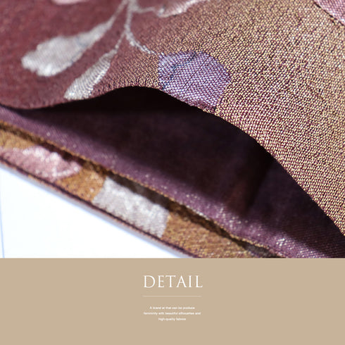 袋帯 リサイクル 帯丈428cm 六通 辻が花風模様 ふくれ織り ブラウン Sサイズ 正絹 新品・未使用品 お洒落