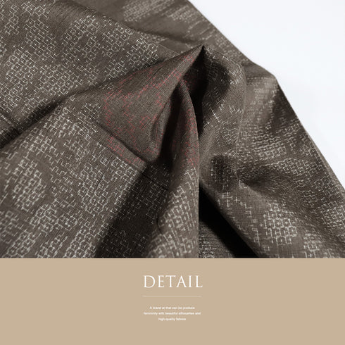 紬 リサイクル 身丈159.2cm 裄63cm 袷 草花柄 ブラウン Mサイズ お洒落 カジュアル しつけ糸 正絹 広衿 Sランク