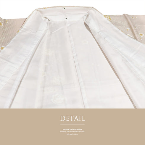 小紋 リサイクル 身丈164.5cm 裄66cm 袷 縞模様 花柄 既製品 ピンク Lサイズ お洒落 ポリエステル 洗える着物 広衿 Aランク