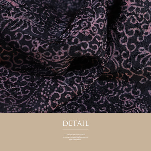 小紋 リサイクル 身丈156.2cm 裄62.6cm 袷 唐草柄 地紋 輝宝織 パープル Mサイズ お洒落 カジュアル 証紙 しつけ糸 正絹 広衿 Sランク