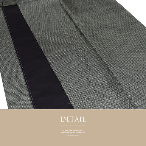 アンサンブル 男物 リサイクル 身丈134.5cm 裄66.4cm 羽織丈86cm 袷 草木染め 紬 グリーン SSサイズ お洒落 カジュアル 証紙 しつけ糸 正絹 棒衿 新品・未使用品