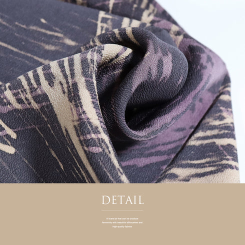 小紋 リサイクル 身丈157cm 裄62.6cm 袷 パープル Mサイズ お洒落 カジュアル 正絹 広衿 Sランク