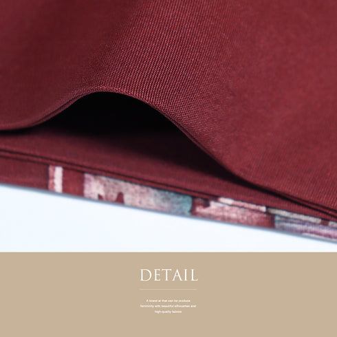 名古屋帯 リサイクル 帯丈363.5cm ポイント柄 抽象柄 塩瀬 レッド Mサイズ 正絹 Sランク お洒落 カジュアル