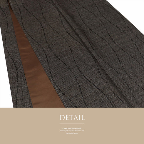 大島紬 リサイクル 身丈159.3cm 裄64cm 袷 立枠柄 ブラウン Mサイズ お洒落 カジュアル 証紙 しつけ糸 正絹 広衿 Sランク