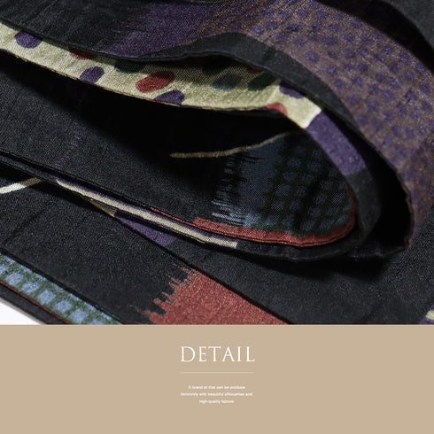 半巾帯 リサイクル 帯丈400cm 全通 抽象柄 両面柄 撫松庵 多色 SSサイズ 正絹 Sランク カジュアル お洒落