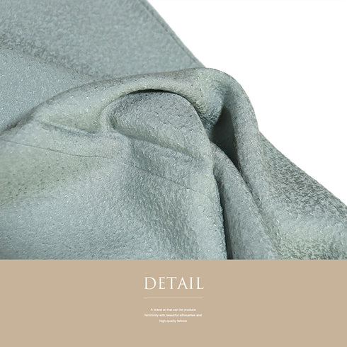 色無地 リサイクル 身丈156.4cm 裄62.7cm 袷 作家物 瑞寶 グリーン Mサイズ セミフォーマル 落款 一つ紋 しつけ糸 正絹 広衿 地紋あり Sランク