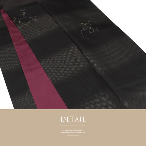 小紋 リサイクル 身丈161.7cm 裄64.8cm 袷 織・段ぼかし柄 刺繍 ブラウン Lサイズ お洒落 カジュアル 正絹 広衿 Sランク