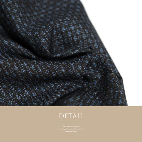 アンサンブル 男物 リサイクル 身丈134cm 裄68.6cm 羽織丈93cm 袷 紬 絣柄 ネイビー SSサイズ お洒落 カジュアル 正絹 棒衿 Sランク