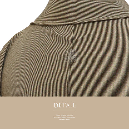 江戸小紋 リサイクル 身丈154.5cm 裄66.6cm 袷 縞模様 ブラウン Sサイズ セミフォーマル お洒落 一つ紋 正絹 広衿 未使用品