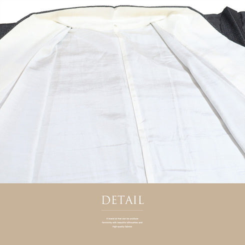 結城紬 リサイクル 身丈171cm 裄68.4cm 袷 ゆったりサイズ 百亀甲絣柄 奥順製 ブラック LLサイズ カジュアル お洒落 証紙 正絹 広衿 Sランク