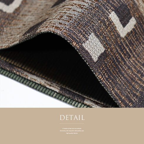 袋帯 リサイクル 帯丈436cm 全通 幾何学柄 ブラウン Mサイズ 正絹 Sランク お洒落