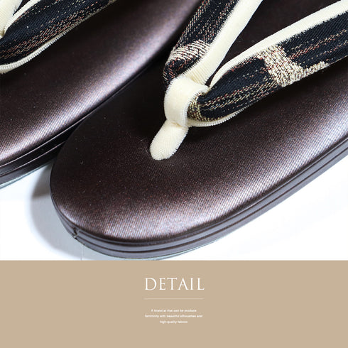 草履・バッグセット リサイクル カジュアル ブラウン 正絹 未使用品 雪輪柄