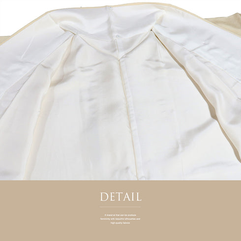 付下げ リサイクル 身丈165.3cm 裄66.4cm 袷 雪輪に枝垂れ桜柄 金駒刺繍 箔 ベージュ Lサイズ フォーマル セミフォーマル しつけ糸 正絹 広衿 Sランク