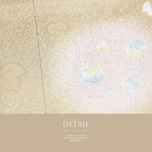 長襦袢 リサイクル 長襦袢 身丈121.5cm 裄62.4cm 袷 蔦の実 彩色有 地紋 後身頃居敷当て付き ブラウン SSサイズ お洒落 正絹 袖無双 未使用品