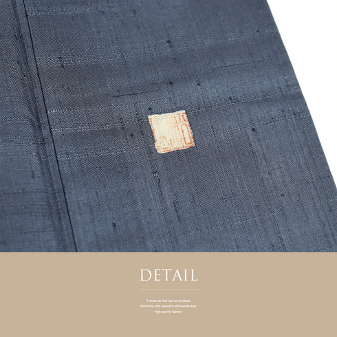 訪問着 リサイクル 夏着物 身丈162cm 裄66cm 夏物 花・葡萄柄 紬 グレー Lサイズ フォーマル 一つ紋 正絹 広衿 Bランク