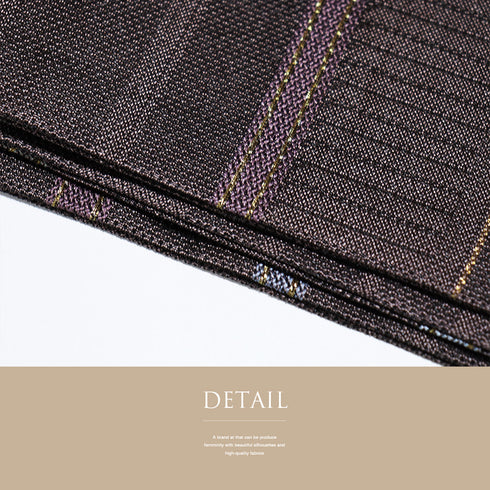 名古屋帯 リサイクル 帯丈373cm 六通 横段柄 ブラウン Mサイズ 不明 Sランク お洒落 カジュアル