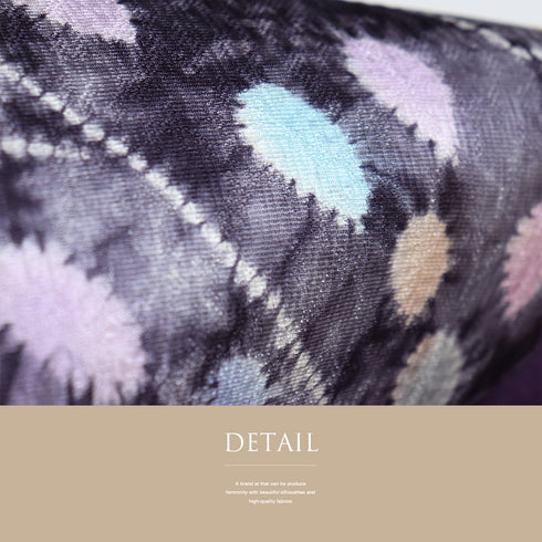 名古屋帯 リサイクル 帯丈391cm ポイント柄 絞り パープル Lサイズ 正絹 新品・未使用品 お洒落