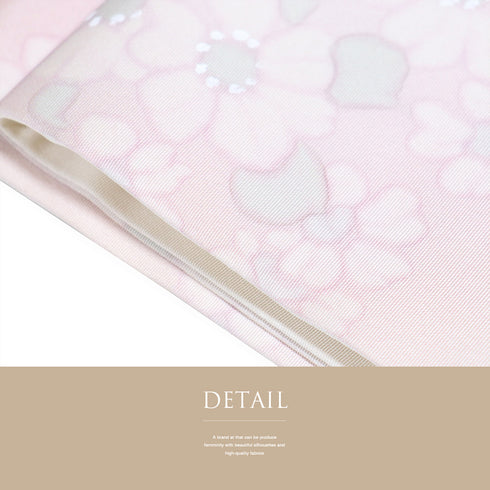 名古屋帯 リサイクル 帯丈383cm ポイント柄 塩瀬 花柄 ピンク Lサイズ 正絹 Sランク お洒落 カジュアル 落款