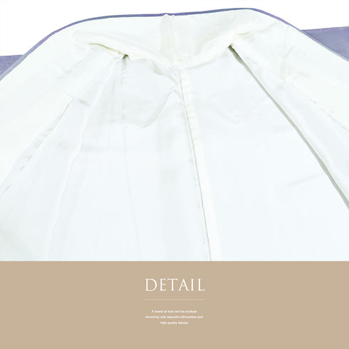 訪問着 リサイクル 身丈160cm 裄69cm 袷 ぼかし市松柄 パープル Mサイズ お洒落 正絹 広衿 Sランク