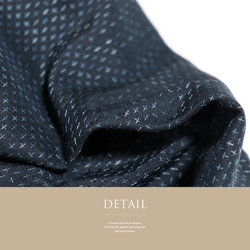 道中着 リサイクル 身丈91.8cm 裄66.6cm 袷 絣 着物衿 ネイビー Lサイズ カジュアル お洒落 正絹 Sランク