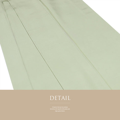 色無地 リサイクル 身丈155.3cm 裄66cm 袷 グリーン Sサイズ お洒落 正絹 広衿 地紋なし Bランク