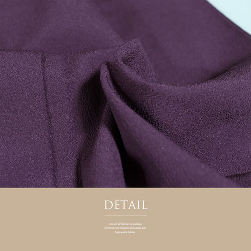 色無地 リサイクル 身丈161.2cm 裄65cm 袷 パープル Lサイズ セミフォーマル お洒落 一つ紋 ポリエステル 洗える着物 バチ衿 地紋なし Sランク