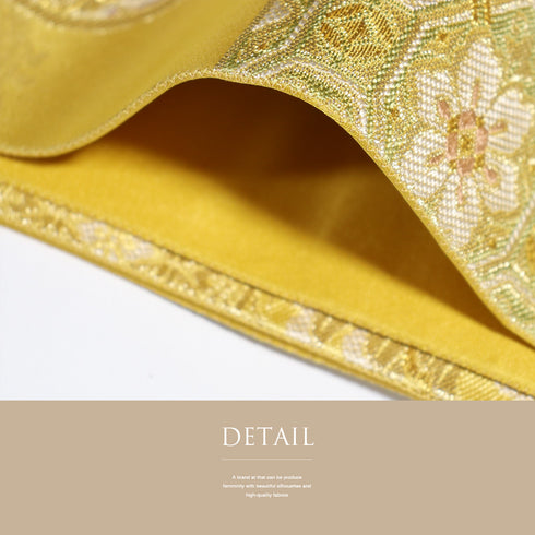 袋帯 リサイクル 帯丈432cm 六通 エ霞に桐や唐花や蜀江柄 ゴールド Sサイズ 正絹 新品・未使用品 フォーマル セミフォーマル