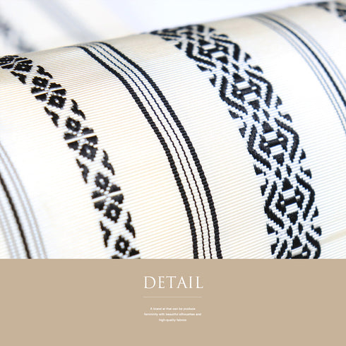 名古屋帯 リサイクル 帯丈360cm 全通 博多織 ベージュ Mサイズ 正絹 Sランク お洒落 カジュアル