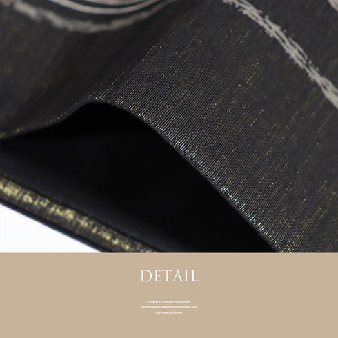 袋帯 リサイクル 帯丈440cm 全通 縞や丸柄 ブラック Mサイズ 正絹 新品・未使用品 お洒落