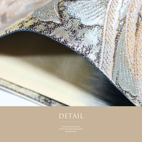 袋帯 リサイクル 帯丈440cm 六通 唐花に鳥柄 ゴールド Mサイズ 正絹 Sランク フォーマル セミフォーマル