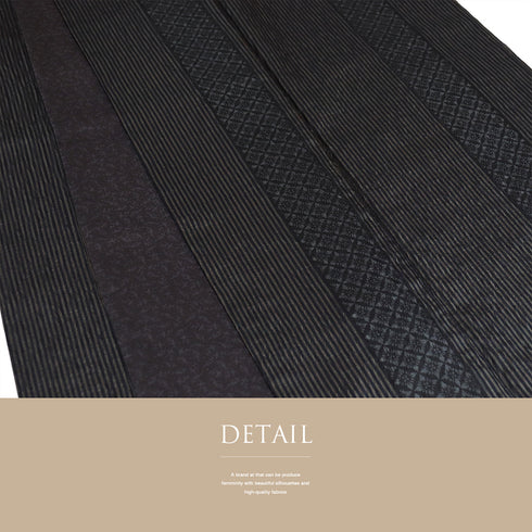 大島紬 リサイクル 身丈166.2cm 裄65cm 袷 縫締め絞り 縞柄 ブラック LLサイズ お洒落 カジュアル 証紙 正絹 広衿 Sランク