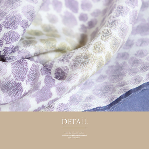 小紋 リサイクル 身丈158.5cm 裄66.4cm 袷 地紋 パープル Mサイズ お洒落 カジュアル ポリエステル 洗える着物 広衿 Sランク