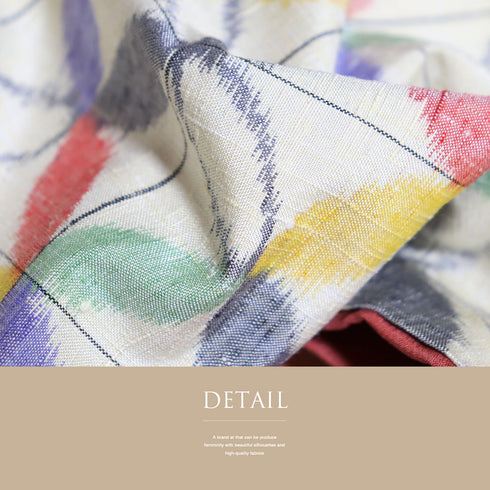 紬 リサイクル 身丈169.5cm 裄66.4cm 袷 格子に七宝柄 ベージュ LLサイズ お洒落 カジュアル しつけ糸 正絹 広衿 Sランク