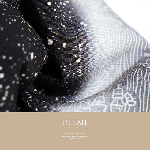 小紋 リサイクル 身丈154.5cm 裄65.2cm 袷 付下げ小紋 のり散らしに帆船柄 鳥模様 ブラック Sサイズ お洒落 しつけ糸 正絹 広衿 未使用品