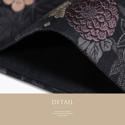 袋名古屋帯 リサイクル 帯丈384cm 六通 花柄 梅・桜・菊・楓 グレー Lサイズ 正絹 Sランク カジュアル お洒落