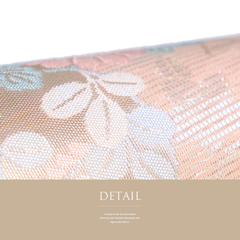 袋帯 リサイクル 帯丈432cm 六通 花の丸柄 夏物 ピンク Sサイズ 正絹 新品・未使用品 セミフォーマル お洒落