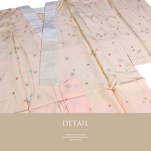 長襦袢 リサイクル 長襦袢 身丈127.3cm 裄64.4cm 袷 絞り柄 小花柄 地紋 ぼかし ピンク Sサイズ お洒落 正絹 袖無双 Sランク