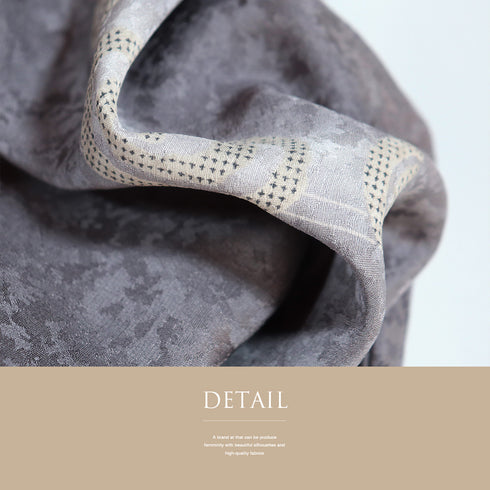 小紋 リサイクル 身丈163.8cm 裄64.4cm 袷 渦巻き柄 パープル Lサイズ お洒落 カジュアル しつけ糸 正絹 広衿 Sランク