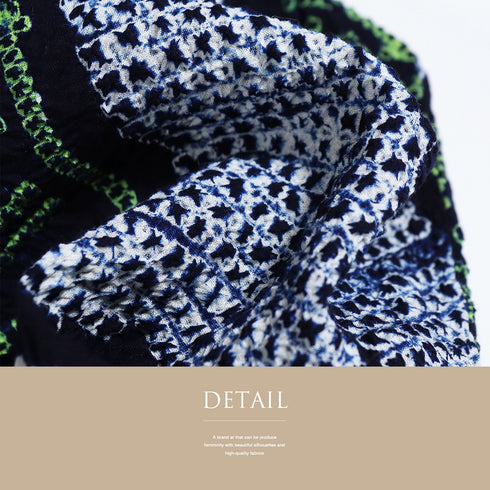 浴衣 リサイクル 夏着物 身丈152.5cm 裄65cm 夏物 花柄に麻の葉柄 絞り ネイビー Sサイズ カジュアル 木綿 洗える着物 バチ衿 Sランク