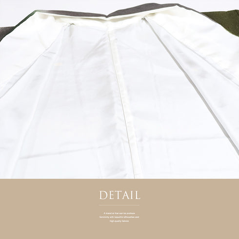 訪問着 リサイクル 身丈157.7cm 裄67.6cm 袷 花柄 ぼかし 絞り 金駒刺繍 グリーン Mサイズ お洒落 落款 しつけ糸 正絹 広衿 Aランク