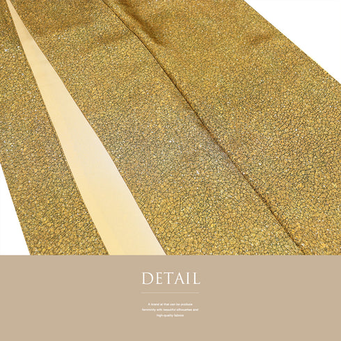 小紋 リサイクル 身丈161.7cm 裄62.4cm 袷 氷割れ柄 たたき イエロー Lサイズ お洒落 カジュアル 正絹 広衿 Aランク