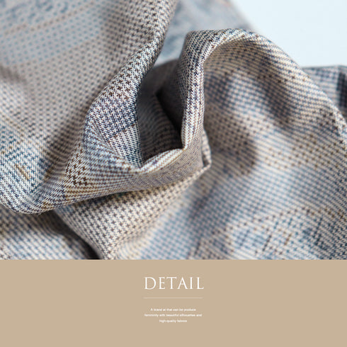 紬 リサイクル 身丈161.5cm 裄64.8cm 袷 絵皿柄 グレー Lサイズ お洒落 カジュアル 正絹 広衿 Sランク