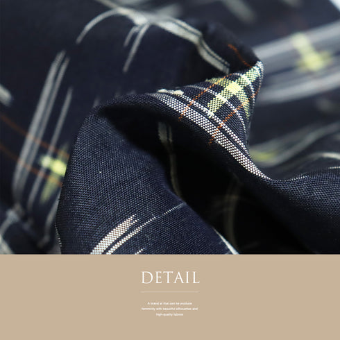 紬 リサイクル 身丈152.2cm 裄62.4cm 袷 琉球かすり 絣柄 ネイビー Sサイズ お洒落 カジュアル 証紙 正絹 広衿 Aランク