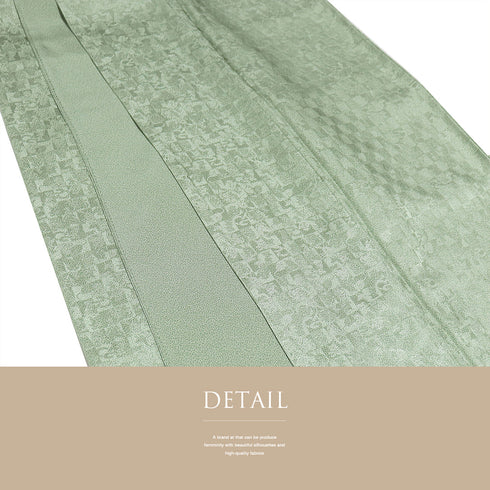 小紋 リサイクル 身丈153cm 裄62.6cm 袷 市松石畳柄 地紋 江戸小紋 グリーン Sサイズ お洒落 正絹 広衿 Sランク