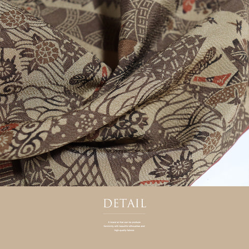 小紋 リサイクル 身丈155.2cm 裄63cm 袷 寄せ柄 ブラウン Sサイズ お洒落 カジュアル 正絹 広衿 Aランク