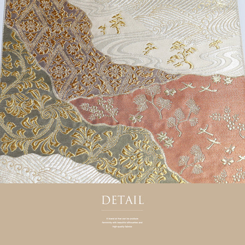 袋帯 リサイクル 帯丈440cm 六通 道長取り 唐草模様 松柄 ゴールド Mサイズ 正絹 Sランク フォーマル セミフォーマル