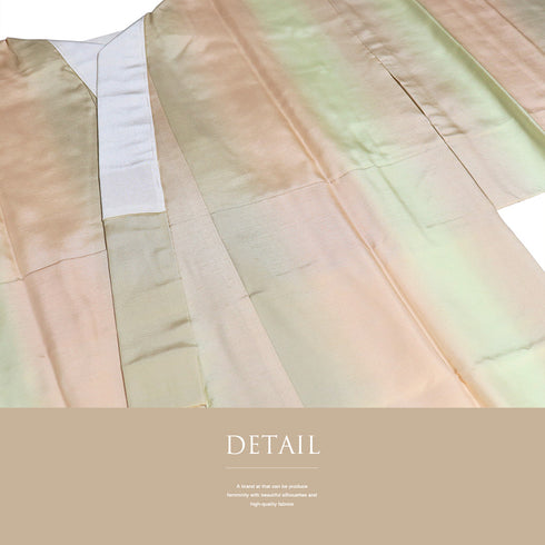 長襦袢 リサイクル 長襦袢 身丈127.8cm 裄65.6cm 袷 縦ぼかし オレンジ Mサイズ カジュアル しつけ糸 正絹 Sランク