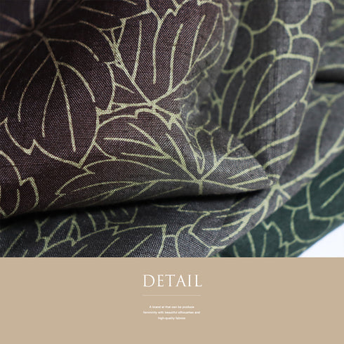 訪問着 リサイクル 身丈163.8cm 裄66.4cm 袷 結城紬 葡萄柄 グリーン Lサイズ お洒落 正絹 広衿 Sランク